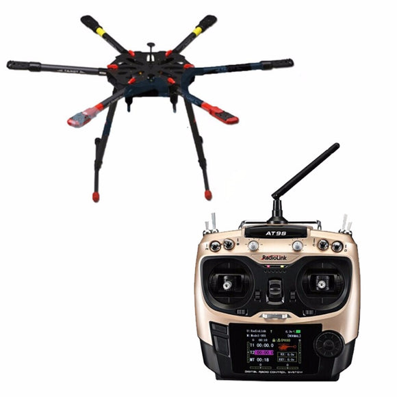 1Full Set Hexacopter GPS Drone Aircraft Kit Tarot X6 6-Axis TL6X001 PX4 32 Bits Flight Controller Radiolink AT9S TX&RX F11283-C